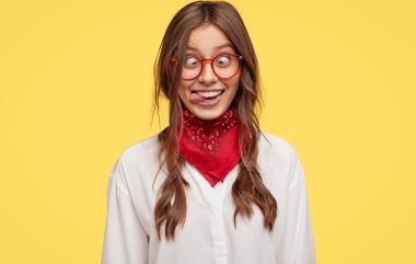 Photo,of,crazy,girlfriend,makes,funny,face,,crosses,eyes,and