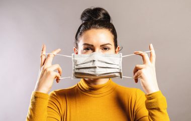 Woman,Wearing,An,Anti,Virus,Protection,Mask,To,Prevent,Others